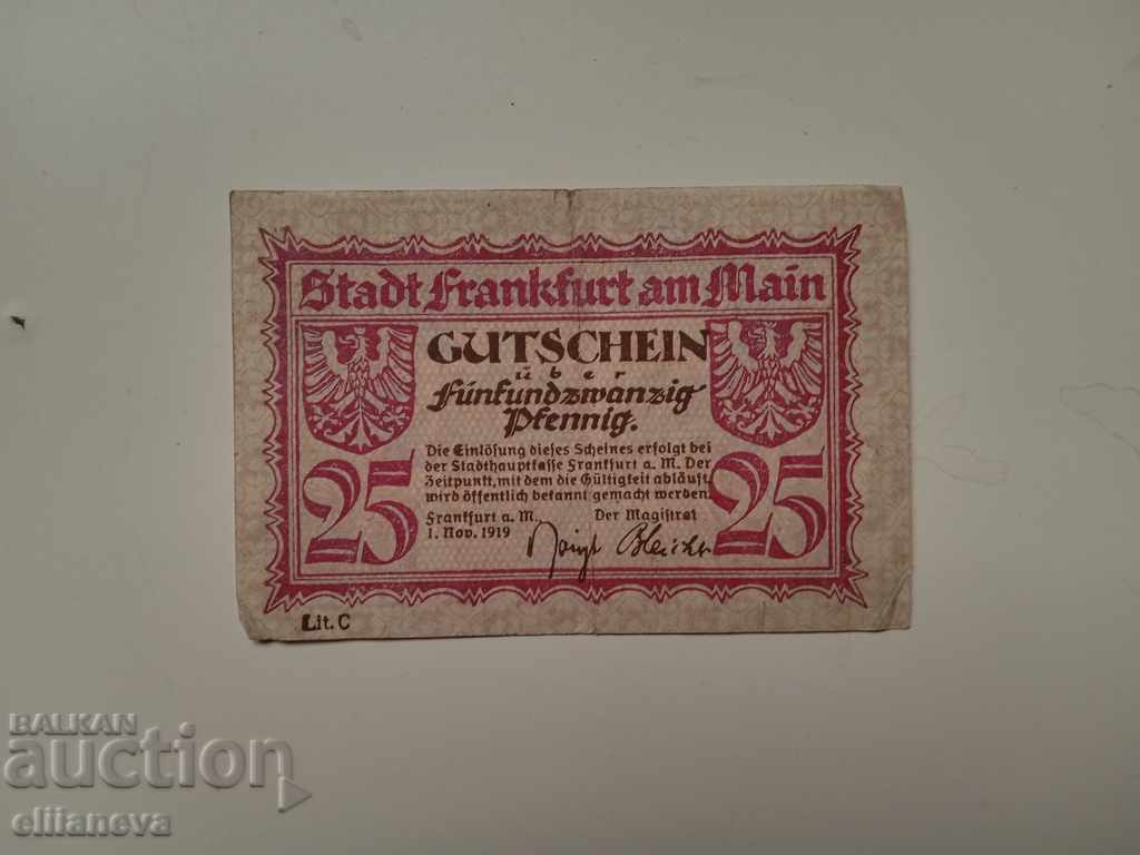 25pfennig 1919 excellent with price 4.00 BGN | € 2.05