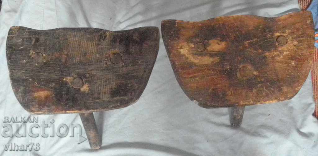 old three-legged chairs-2 pieces with price 84.99 BGN | € 43.45 old three-legged chairs-2 pieces with price 84.99 BGN | € 43.45
