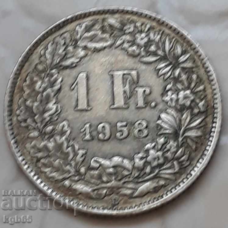1 franc 1958 Switzerland.