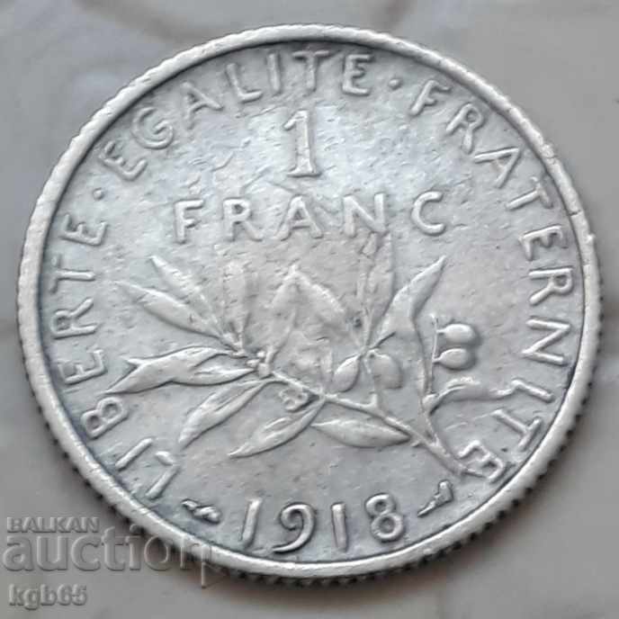 1 франк 1918 г. Франция.
