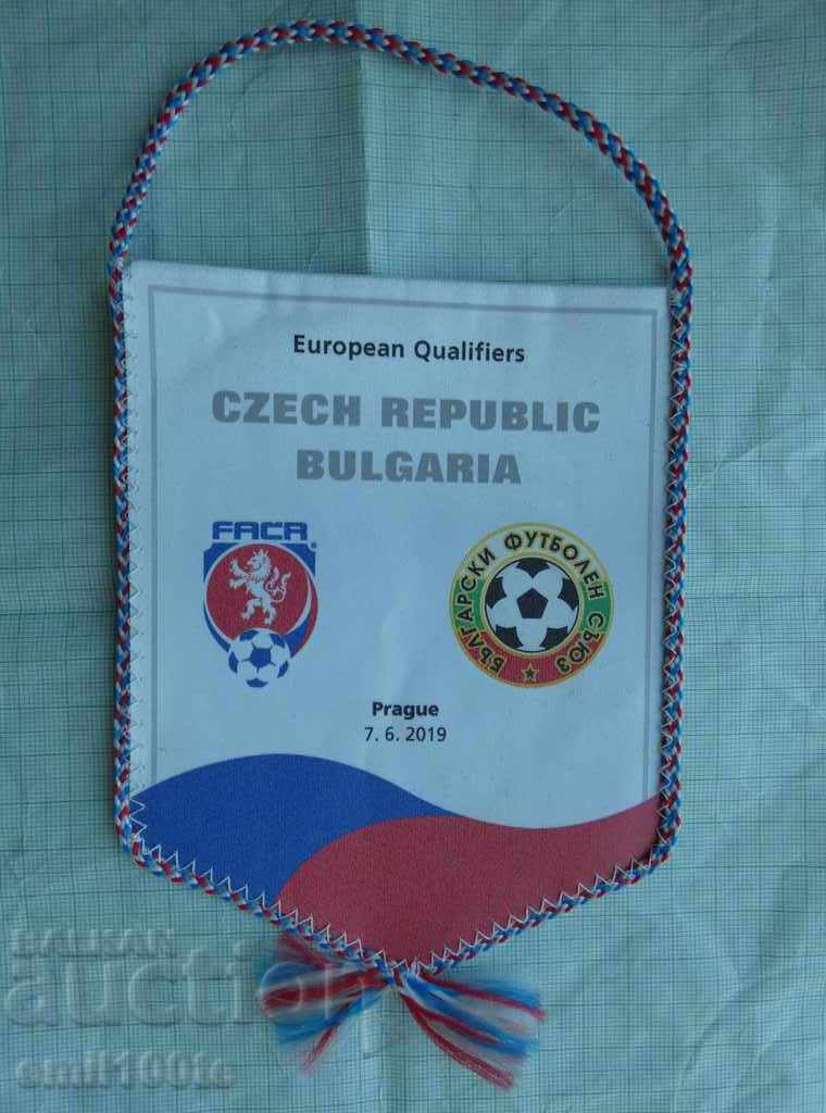 Флаг футболна среща Чехия България квалификация  Евро  2020