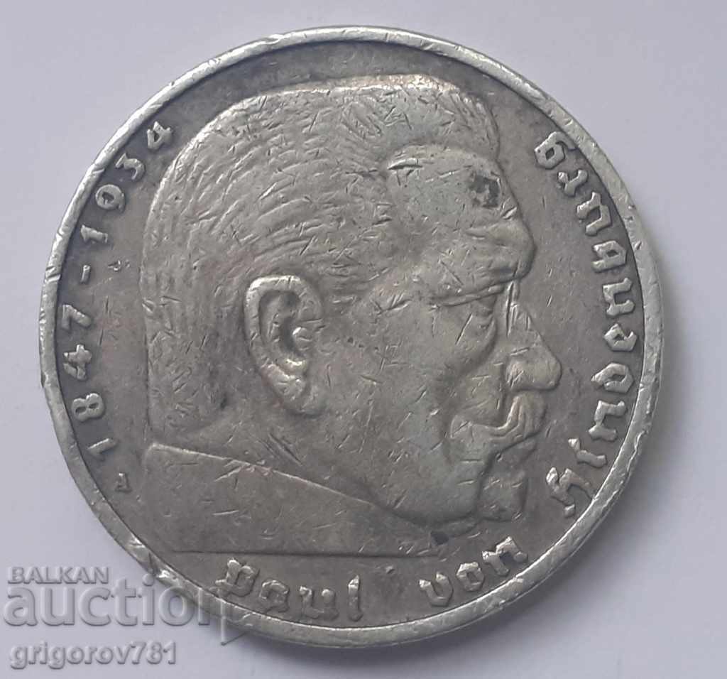5 marci de argint Germania 1936 A III Reich Moneda de argint #87 cu preț € 16.87 | 32.99 BGN