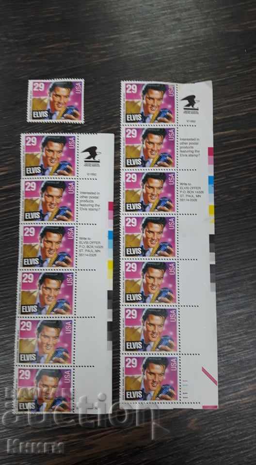 Lot de 14 mărci poștale marca - Elvis Presley 1993 din Statele Unite