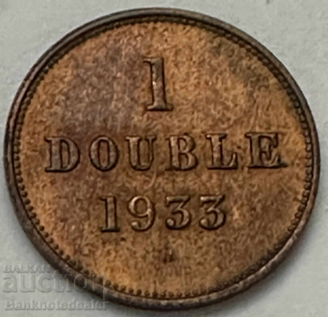 Guernsey 1 Double 1933 H About Uncirculated Guernsey 1 Double 1933 H About Uncirculated