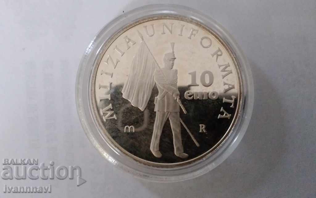 Сан Марино 10 евро сребро 2005 г сертификат капсула кутия