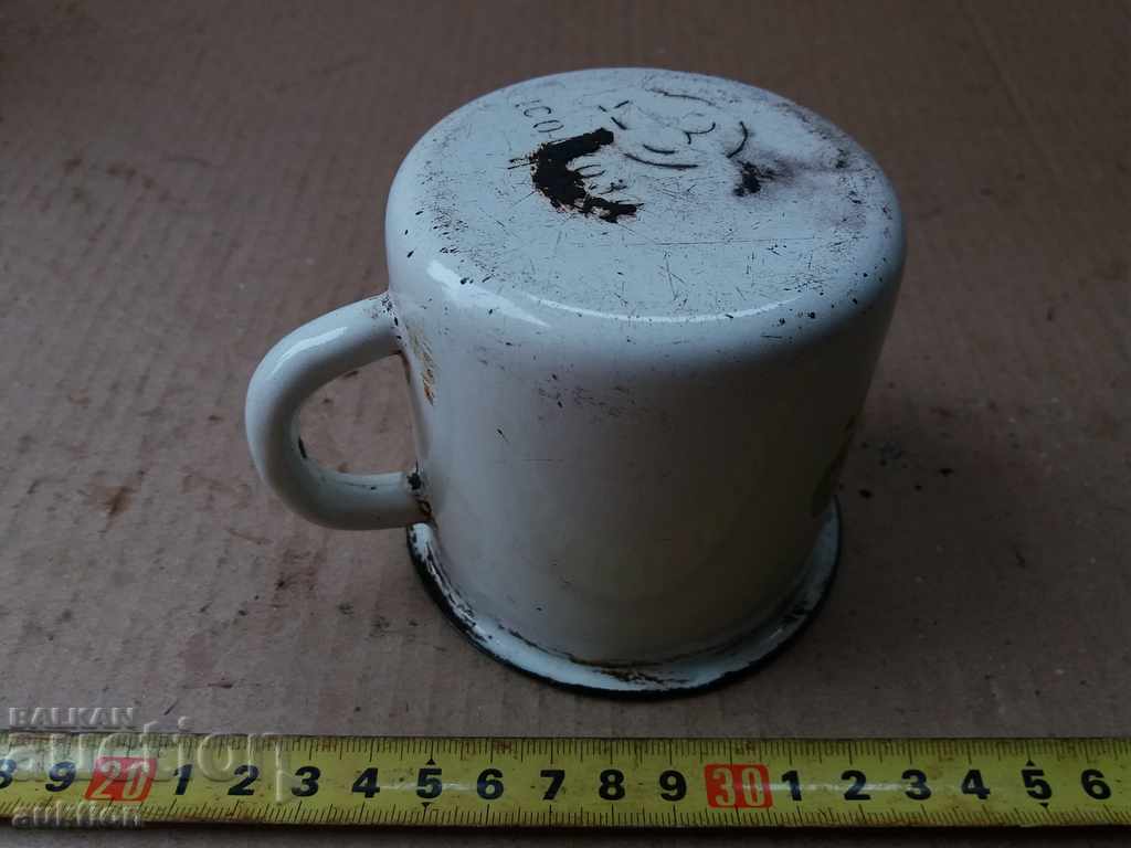 SOC. ENAMELED TEA CUP, COFFEE - 7 SOC. ENAMELED TEA CUP, COFFEE - 7