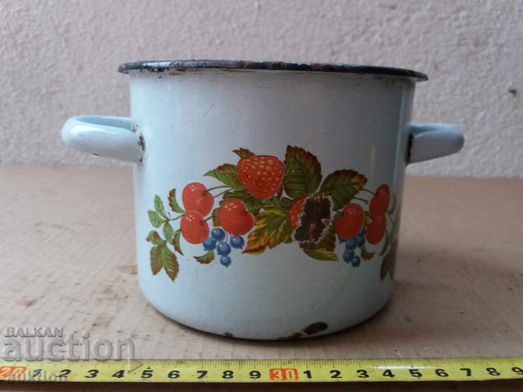 ENAMELED SOC. POT WITH MARKING - 6 ENAMELED SOC. POT WITH MARKING - 6