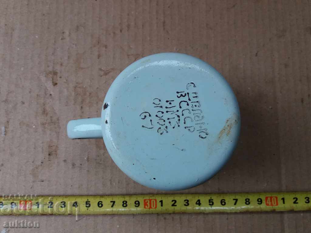 ENAMELED SOC. GLASS WITH MARKING - 6