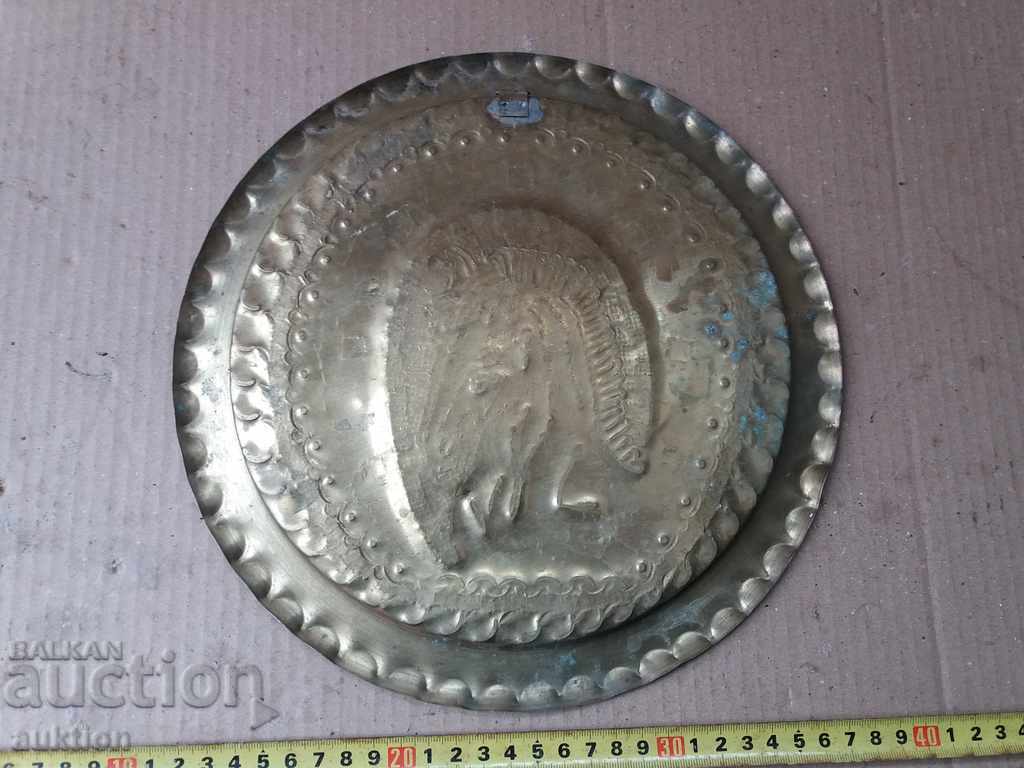 SOLID HAND-CARVED BRONZE PLATE FOR WALL - HORSE - 7