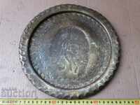 SOLID HAND-CARVED BRONZE PLATE FOR WALL - HORSE