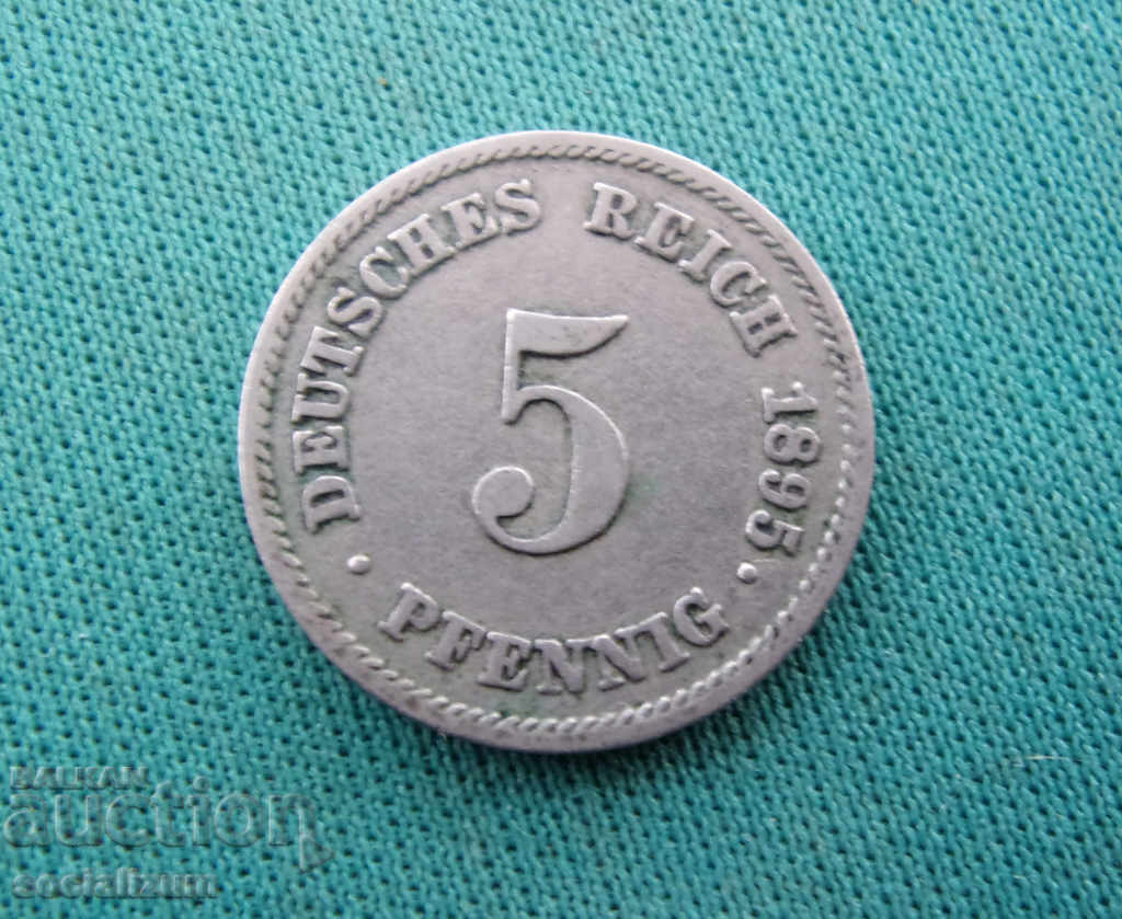 Германия Райх 5 Пфенниг 1895 E Very Rare