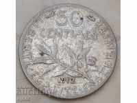 50 centimes 1912 Franta.