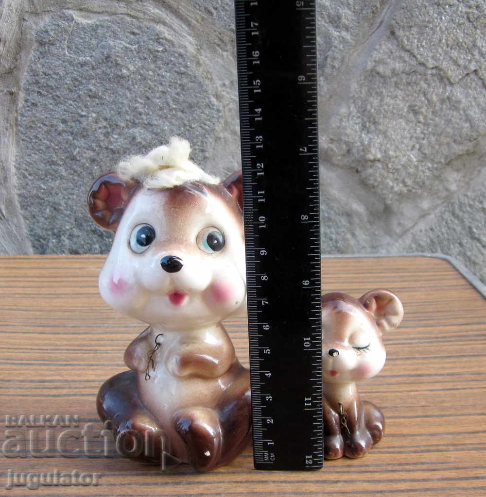 bear with teddy bear set of old ceramic porcelain figures - 7