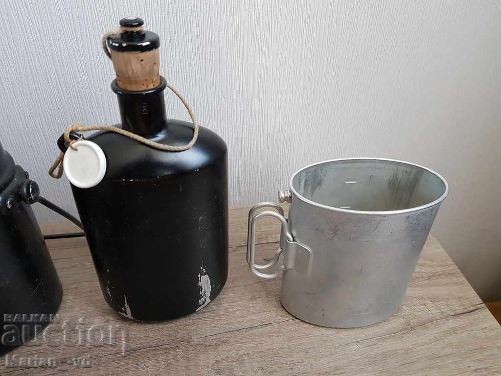 Auction Swiss military jug with a jug and a cup Auction Swiss military jug with a jug and a cup