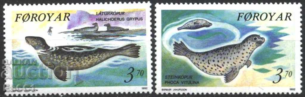 Чисти марки Фауна Тюлени 1992 от Фарьорски острови