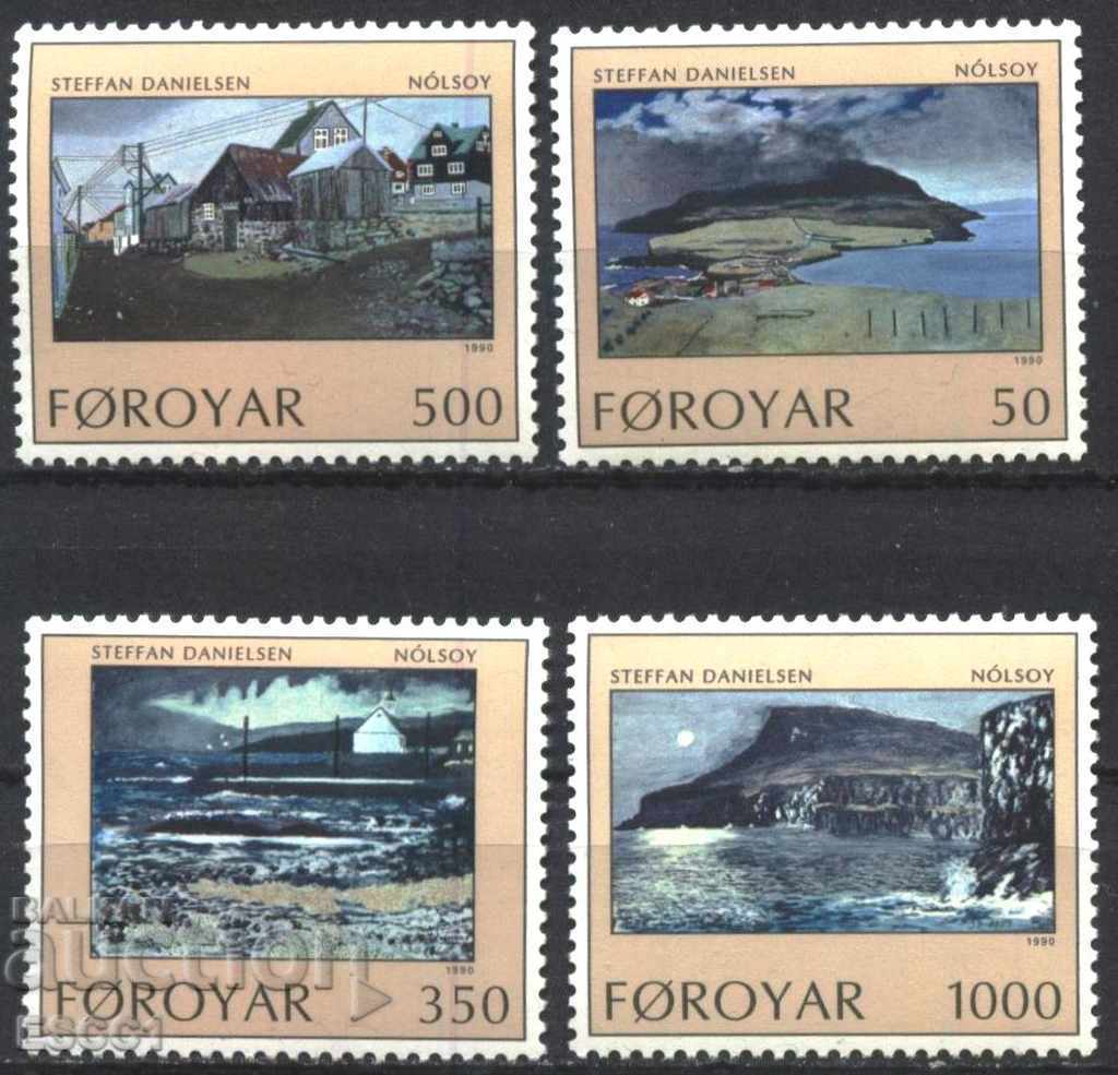 Чисти марки Живопис Даниелсен Нолсой 1990 Фарьорски острови