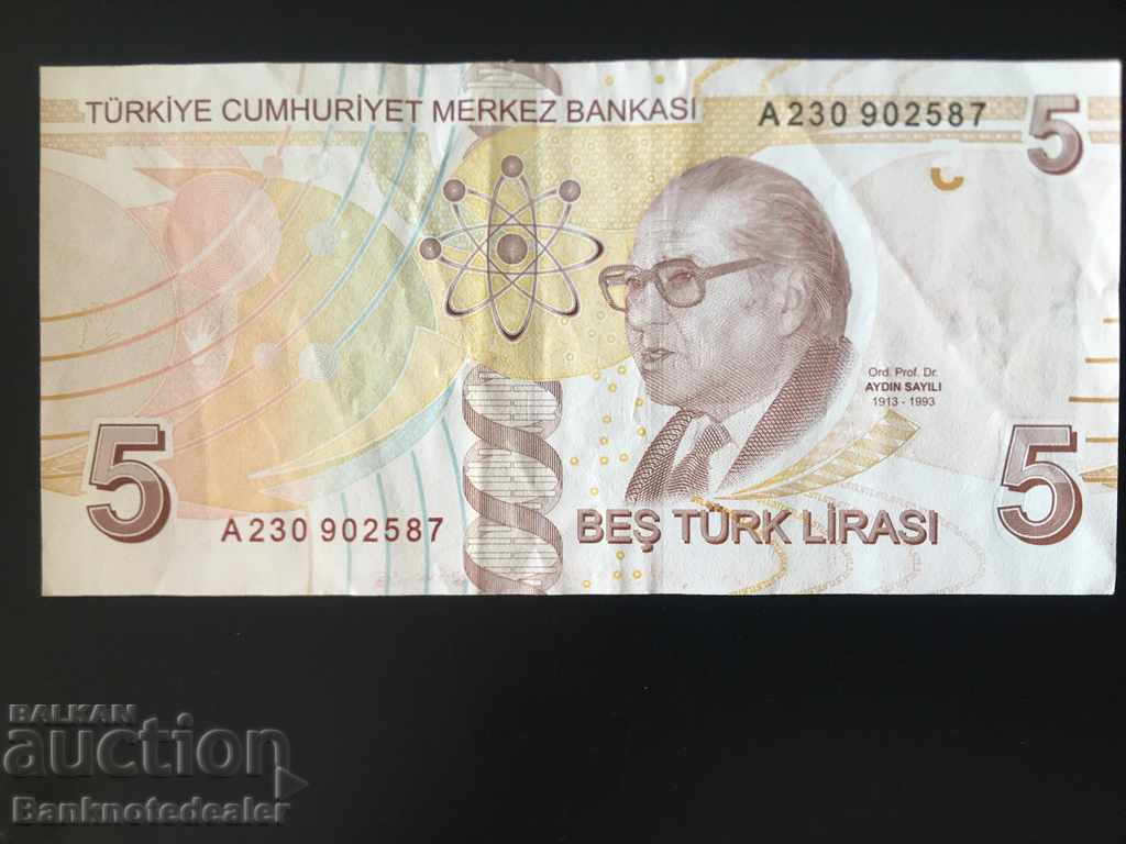 Turkey 5 Lirasi 1970 (2009) Pick 222 Ref 2587 with price 7.00 BGN | € 3.58 Turkey 5 Lirasi 1970 (2009) Pick 222 Ref 2587 with price 7.00 BGN | € 3.58