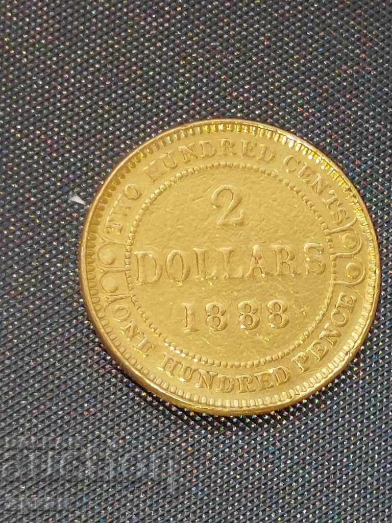 2 $ 1888 χρυσό Ney Foundland RRR - 7 2 $ 1888 χρυσό Ney Foundland RRR - 7