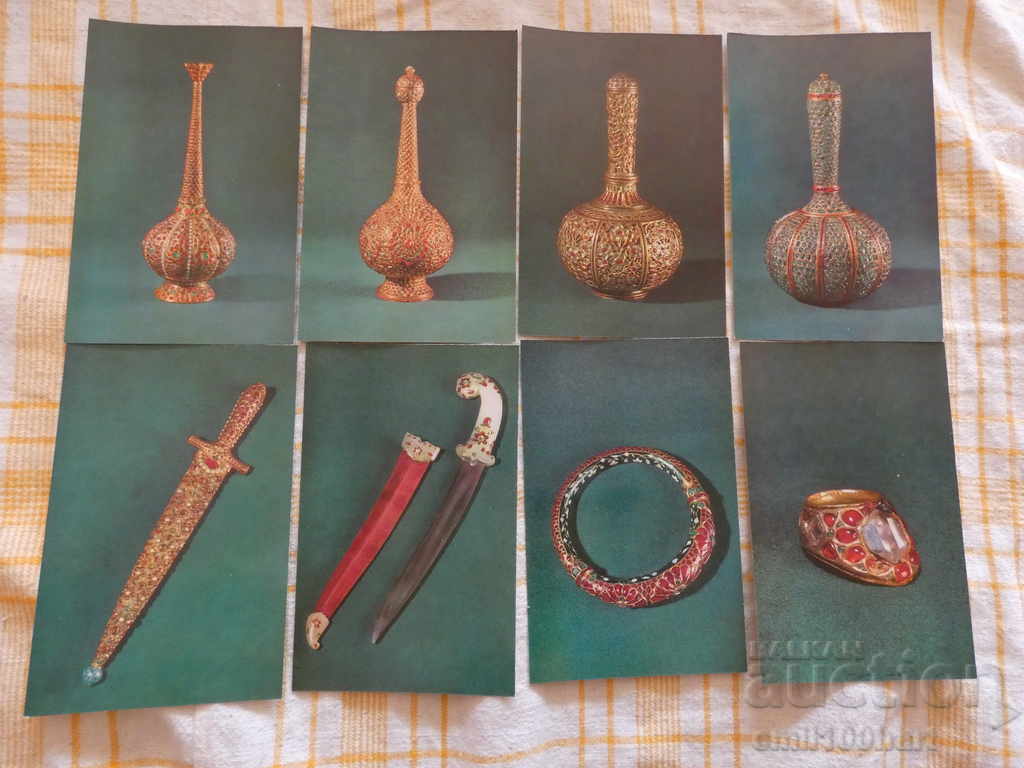 Delivery of Set of 16 cards. Jewelry of India of the XVII century