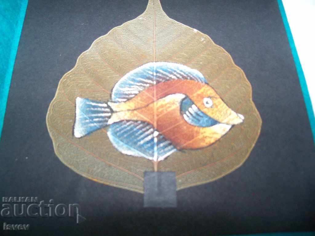 Παράδοση Κάρτα ζωγραφισμένη στο χέρι σε ένα φύλλο του δέντρου Bodhi, Ινδία8 Παράδοση Κάρτα ζωγραφισμένη στο χέρι σε ένα φύλλο του δέντρου Bodhi, Ινδία8