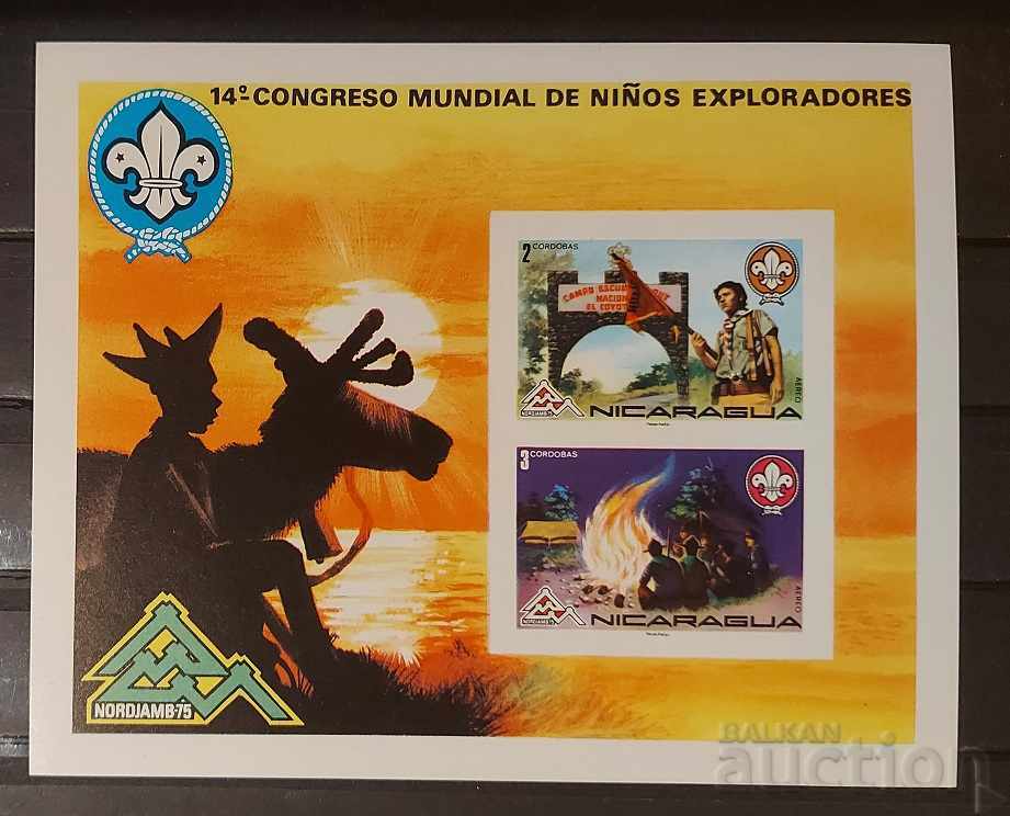 Nicaragua 1975 Block Scouts Unperforated MNH