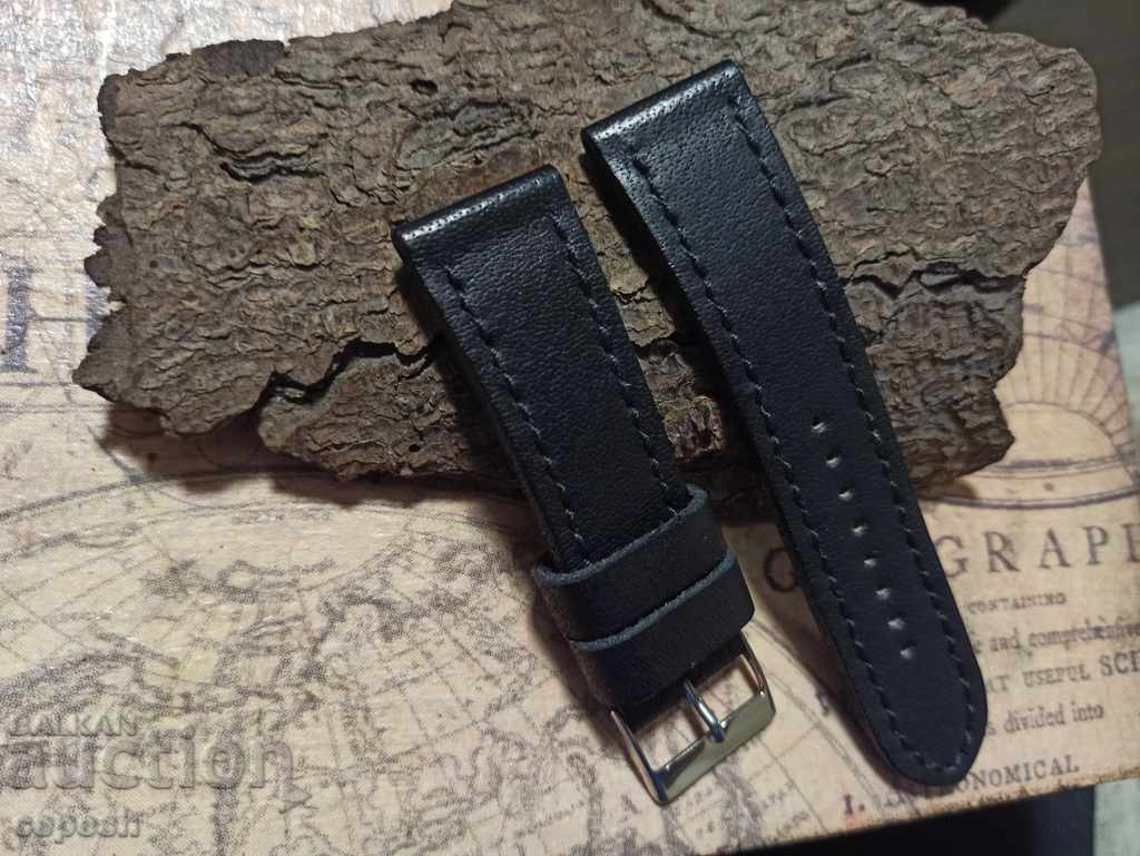 Leather strap for watch 24mm Genuine leather by hand 800 with price 40.00 BGN | € 20.45 Leather strap for watch 24mm Genuine leather by hand 800 with price 40.00 BGN | € 20.45