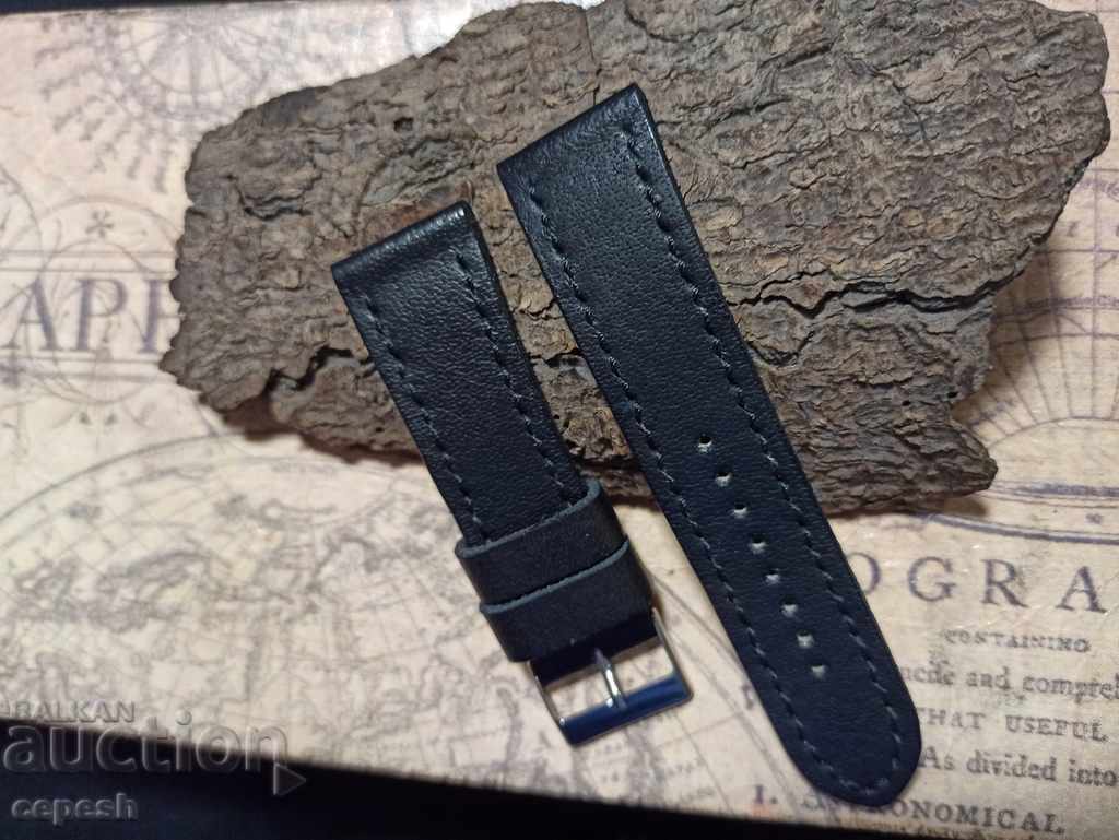 Auction Leather strap for watch 24mm Genuine leather by hand 800 Auction Leather strap for watch 24mm Genuine leather by hand 800
