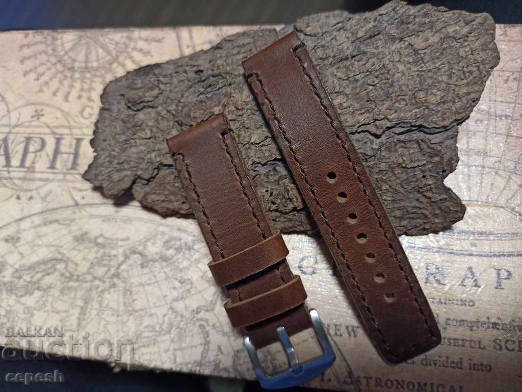 Auction Leather watch strap 22mm Genuine leather by hand 803 Auction Leather watch strap 22mm Genuine leather by hand 803