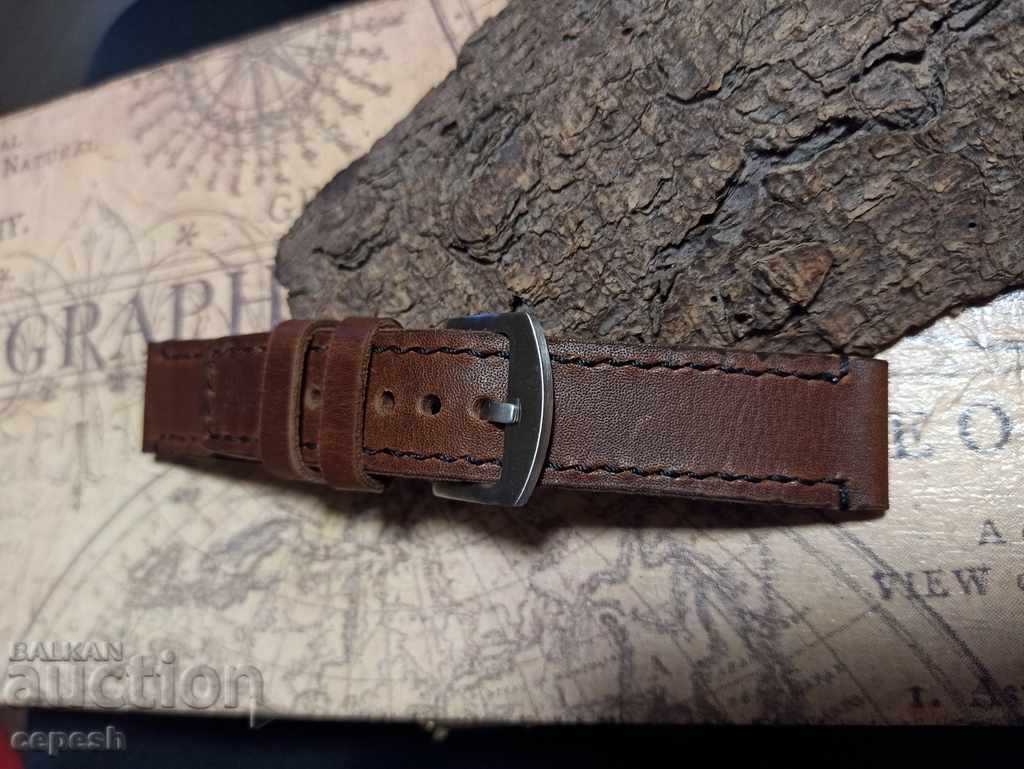Leather watch strap 22mm Genuine leather by hand 803 - 5 Leather watch strap 22mm Genuine leather by hand 803 - 5