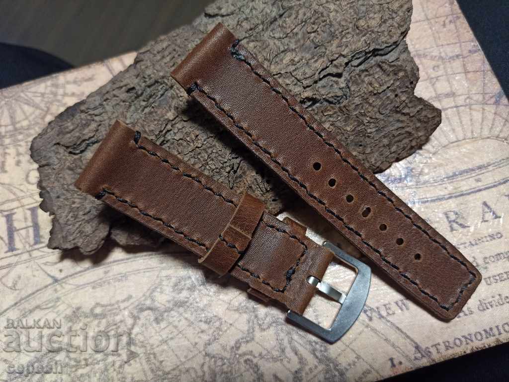 Leather watch strap 22mm Genuine leather by hand 803 - 7 Leather watch strap 22mm Genuine leather by hand 803 - 7