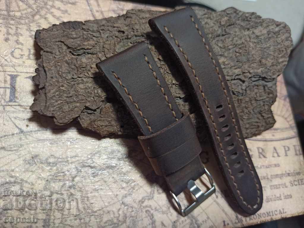 Leather watch strap 26mm handmade 804 with price 50.00 BGN | € 25.56 Leather watch strap 26mm handmade 804 with price 50.00 BGN | € 25.56