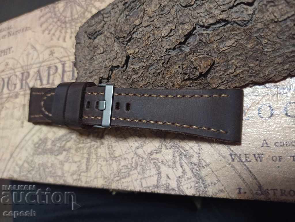 Leather watch strap 26mm handmade 804 - 5 Leather watch strap 26mm handmade 804 - 5