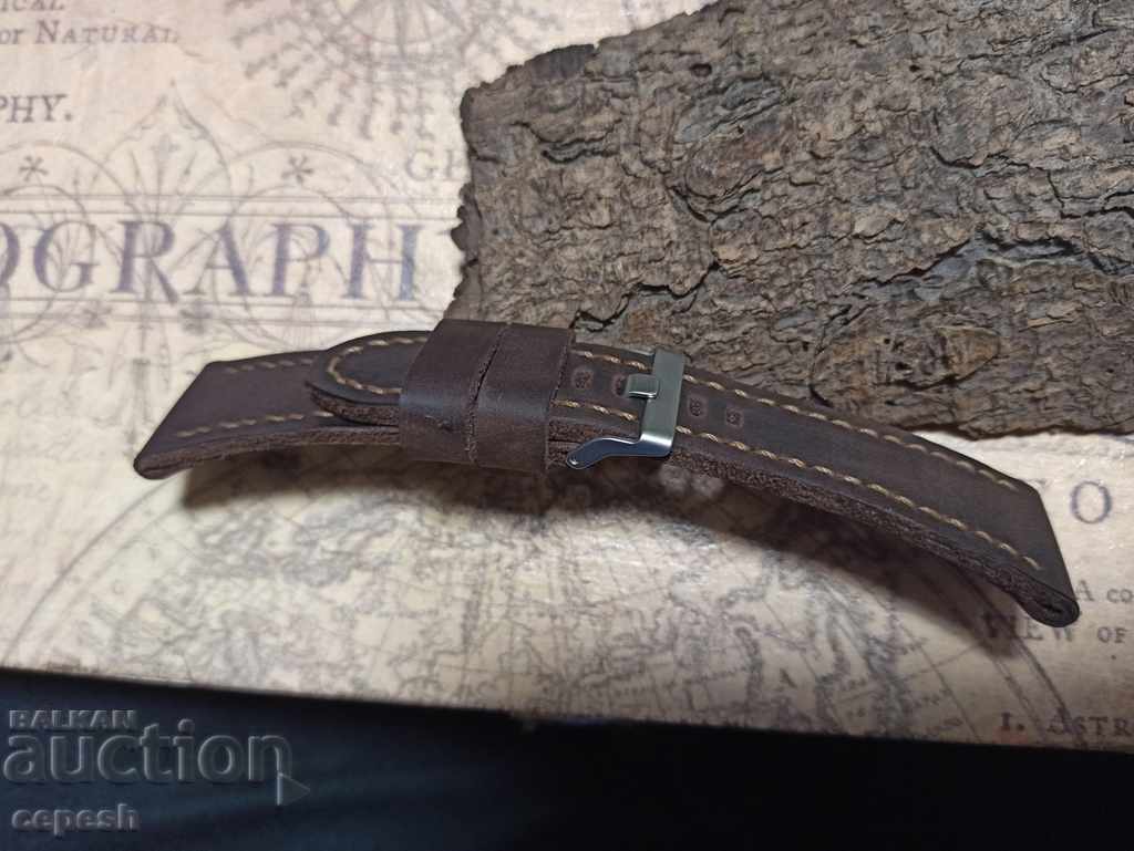 Leather watch strap 26mm handmade 804 - 6 Leather watch strap 26mm handmade 804 - 6