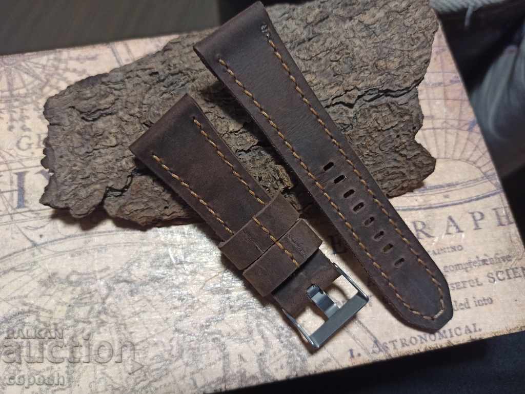 Leather watch strap 26mm handmade 804 - 7 Leather watch strap 26mm handmade 804 - 7