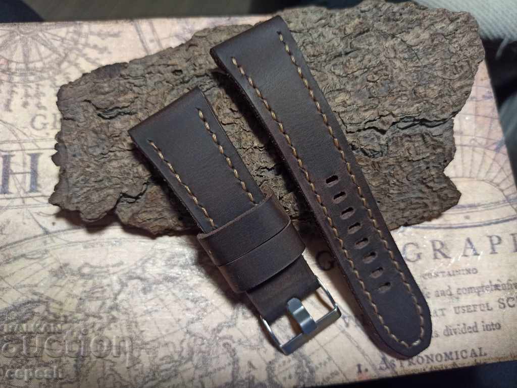 Leather watch strap 26mm handmade 804