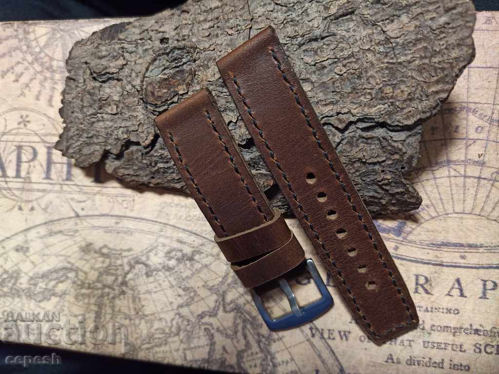 Auction Leather watch strap 22mm Genuine leather by hand 806 Auction Leather watch strap 22mm Genuine leather by hand 806