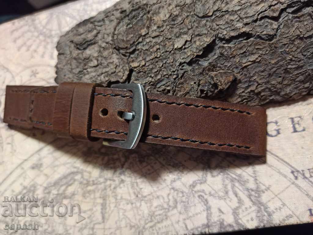 Leather watch strap 22mm Genuine leather by hand 806 - 5 Leather watch strap 22mm Genuine leather by hand 806 - 5