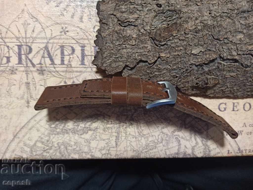 Leather watch strap 22mm Genuine leather by hand 806 - 6 Leather watch strap 22mm Genuine leather by hand 806 - 6