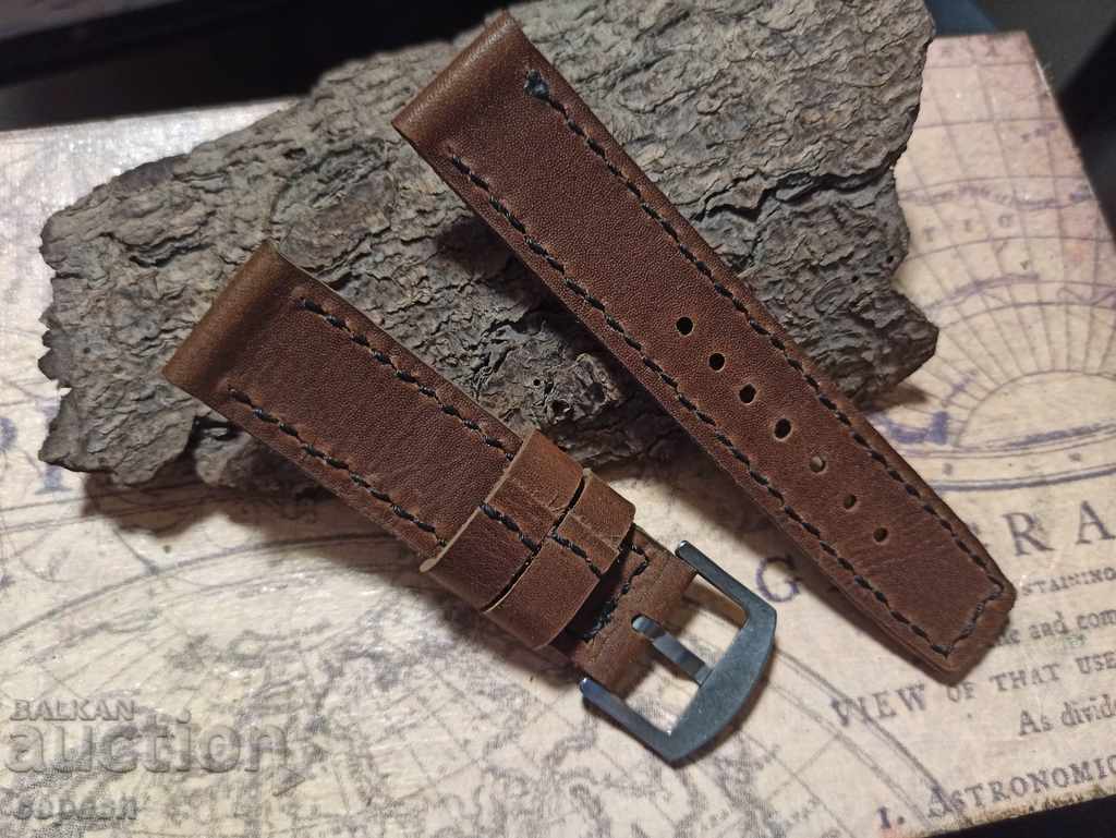 Leather watch strap 22mm Genuine leather by hand 806 - 7 Leather watch strap 22mm Genuine leather by hand 806 - 7