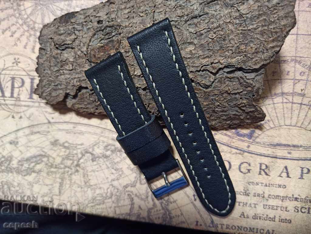 Auction  Leather watch strap 24mm Genuine leather by hand 807