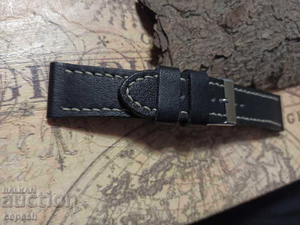 Delivery of Leather watch strap 24mm Genuine leather by hand 807