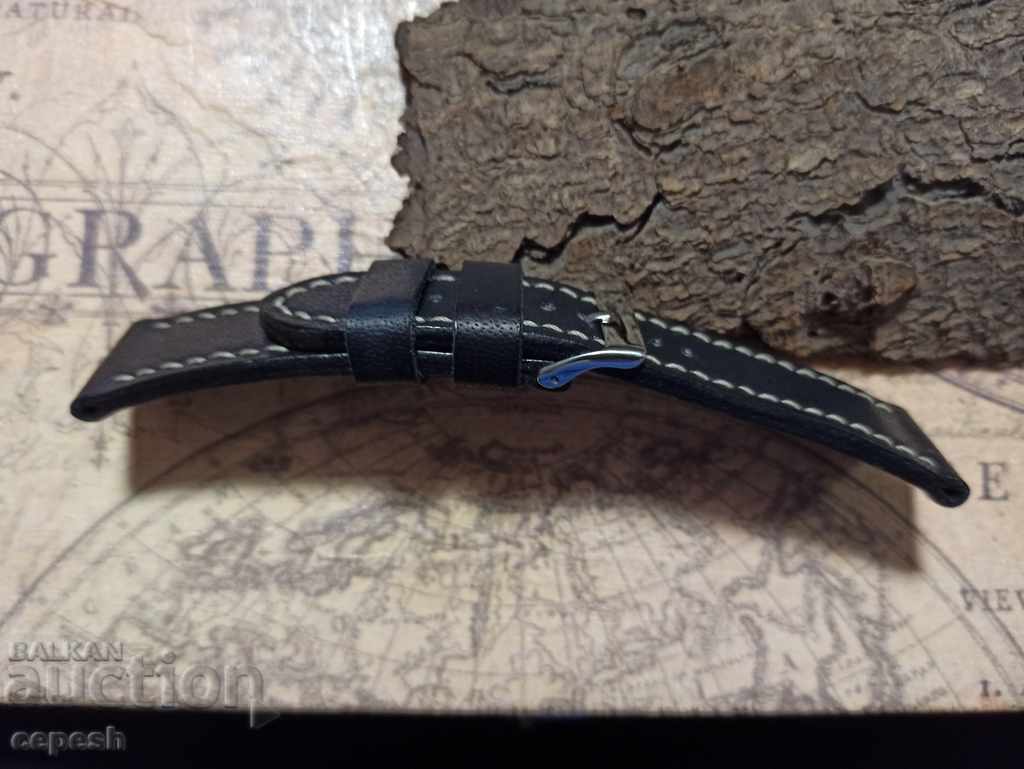 Leather watch strap 24mm Genuine leather by hand 807 - 6