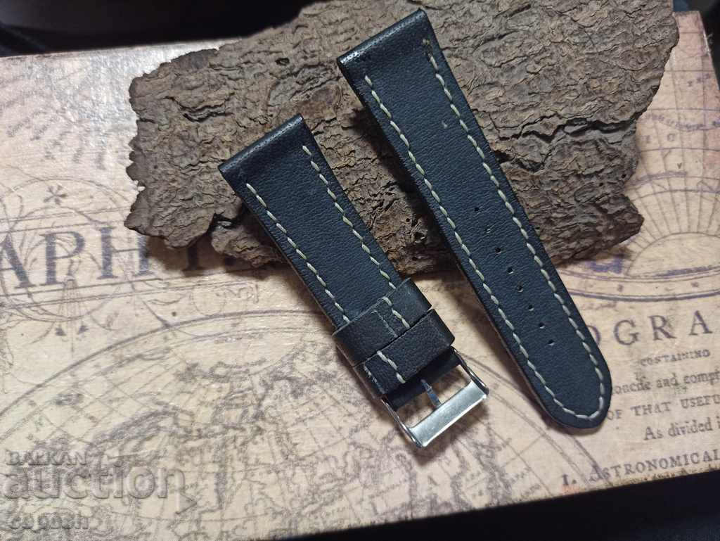 Leather watch strap 24mm Genuine leather by hand 807 - 7