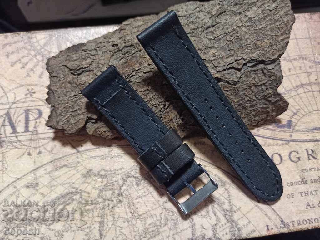 Leather watch strap 22mm Genuine leather by hand 809 - 7 Leather watch strap 22mm Genuine leather by hand 809 - 7