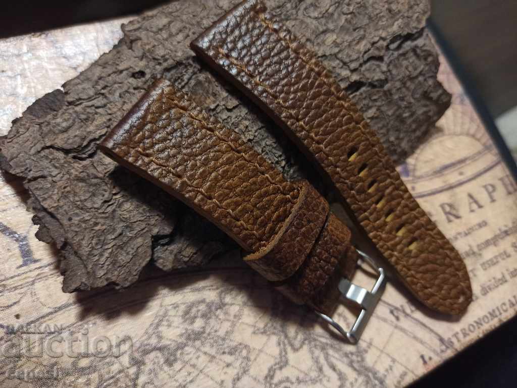 Leather watch strap 24mm Genuine leather by hand 818 with price 40.00 BGN | € 20.45 Leather watch strap 24mm Genuine leather by hand 818 with price 40.00 BGN | € 20.45