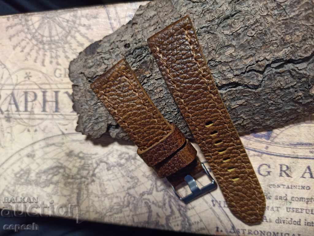 Auction Leather watch strap 24mm Genuine leather by hand 818 Auction Leather watch strap 24mm Genuine leather by hand 818