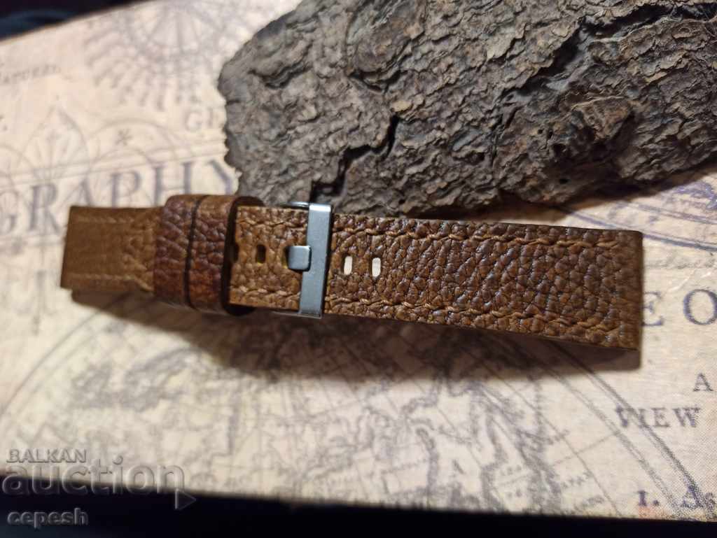 Leather watch strap 24mm Genuine leather by hand 818 - 5 Leather watch strap 24mm Genuine leather by hand 818 - 5