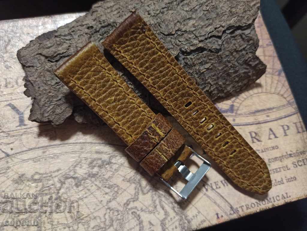 Leather watch strap 24mm Genuine leather by hand 818 - 7 Leather watch strap 24mm Genuine leather by hand 818 - 7