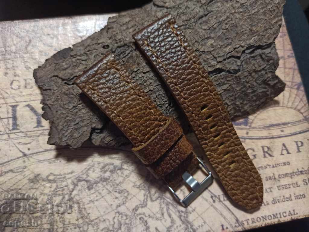 Leather watch strap 24mm Genuine leather by hand 818