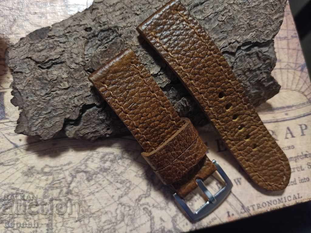 Leather watch strap 24mm Genuine leather by hand 821 with price 40.00 BGN | € 20.45 Leather watch strap 24mm Genuine leather by hand 821 with price 40.00 BGN | € 20.45